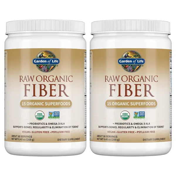 2 Pack - Garden of Life Raw Organic Fiber Powder Superfoods 10 Servings Garden of Life